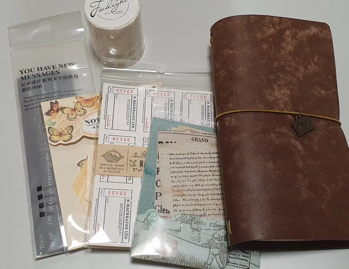 (Bulk)Vintage Sensibility Daku Leather Diary Maté sticker small