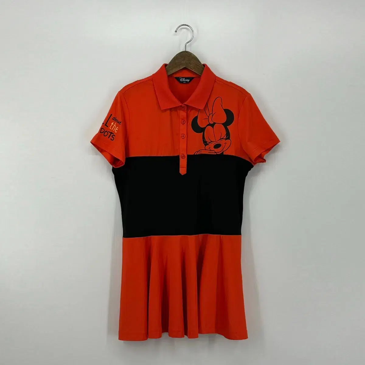 디즈니 롱 카라 반팔 티셔츠 (100 size / ORANGE)