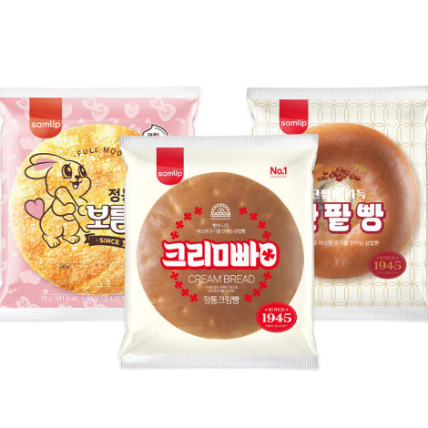 무료배송-삼립 삼총사빵 12개 3종 크림빵/단팥빵/보름달빵