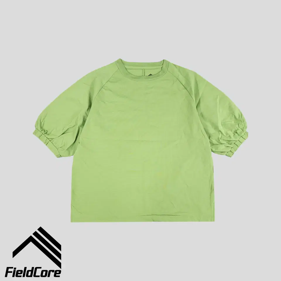 Fieldcore Green Sidesteam Pocket Slit Puff Sleeve Poly Short Sleeve T-Shirt M