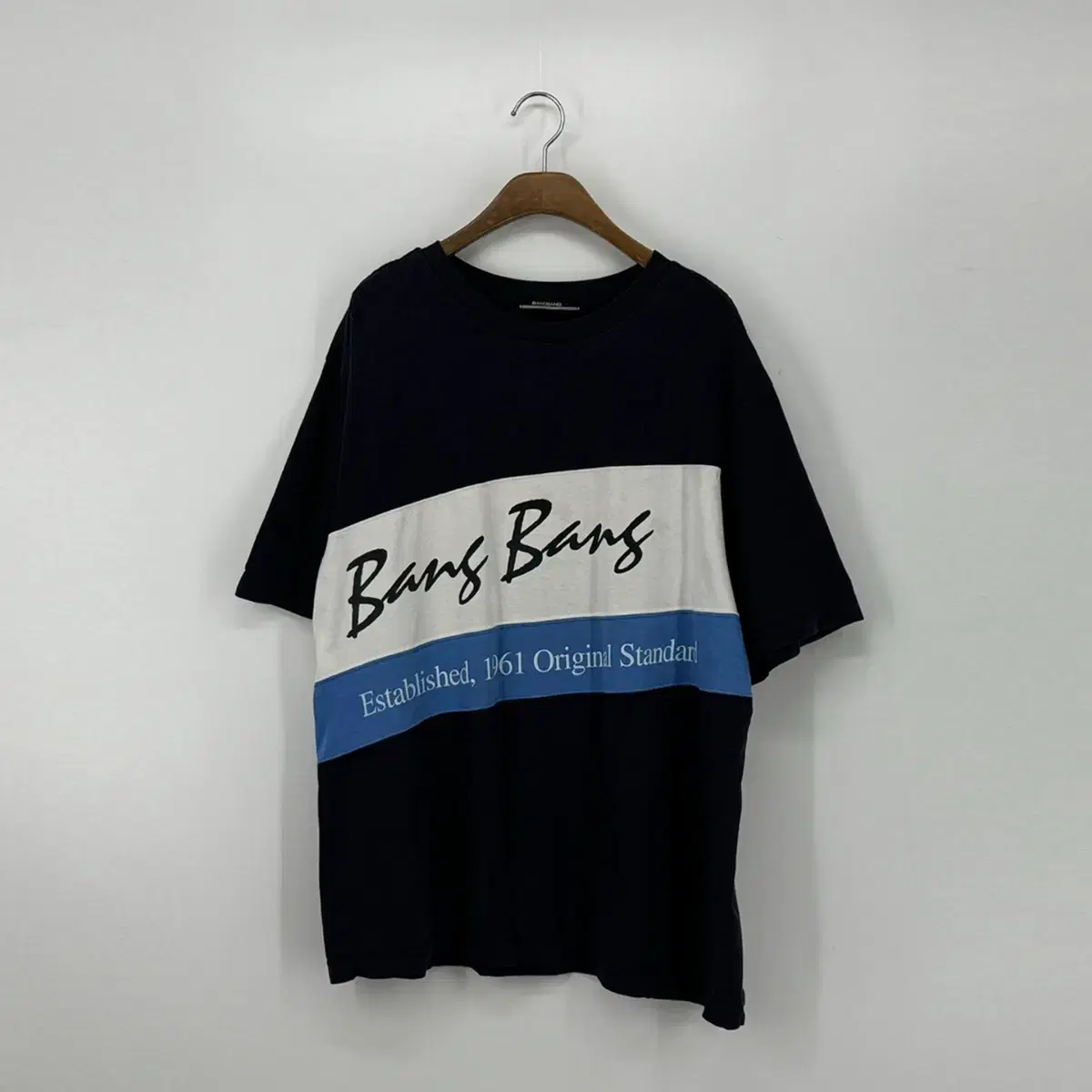 뱅뱅 프린팅 반팔 티셔츠 (105 size / NAVY)