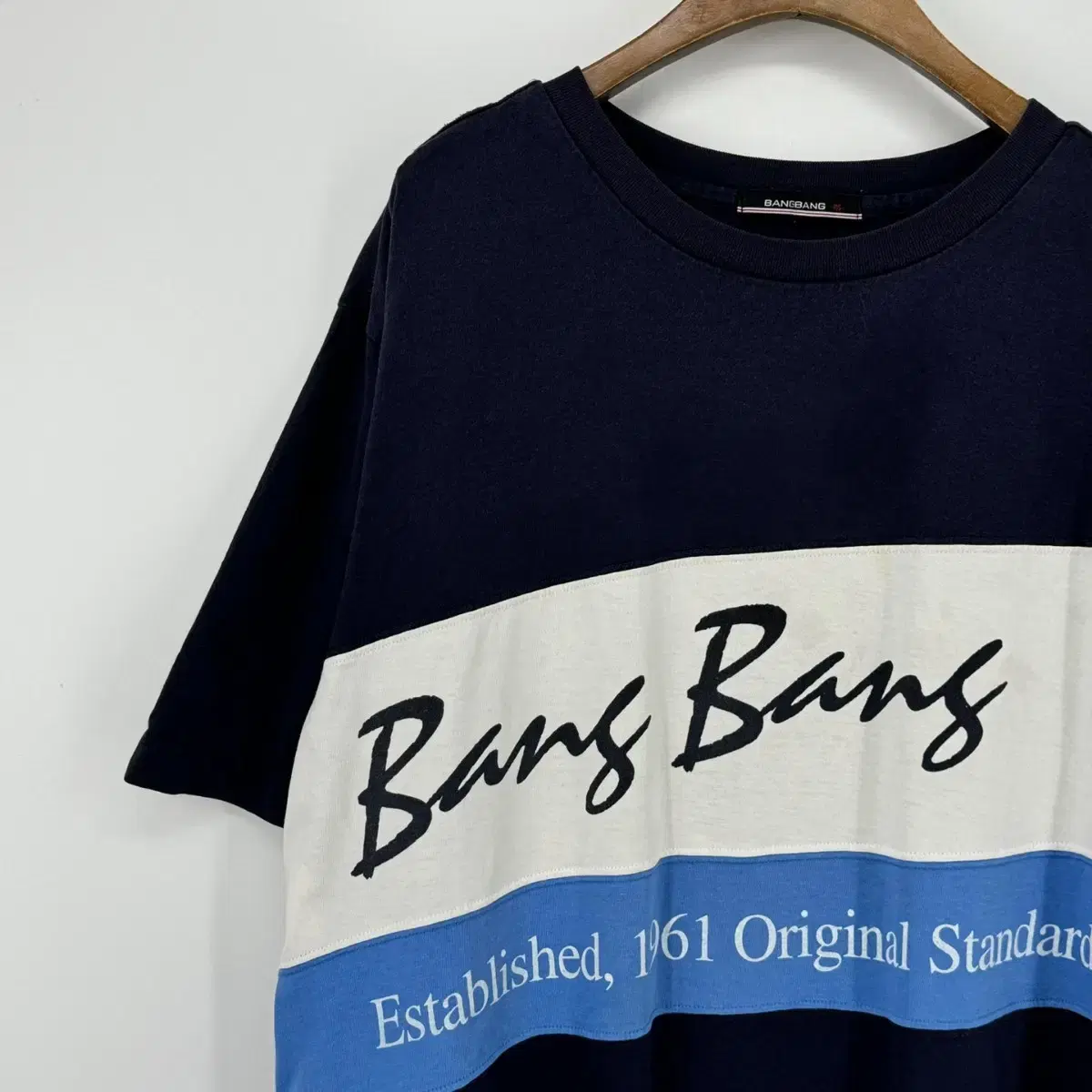 뱅뱅 프린팅 반팔 티셔츠 (105 size / NAVY)