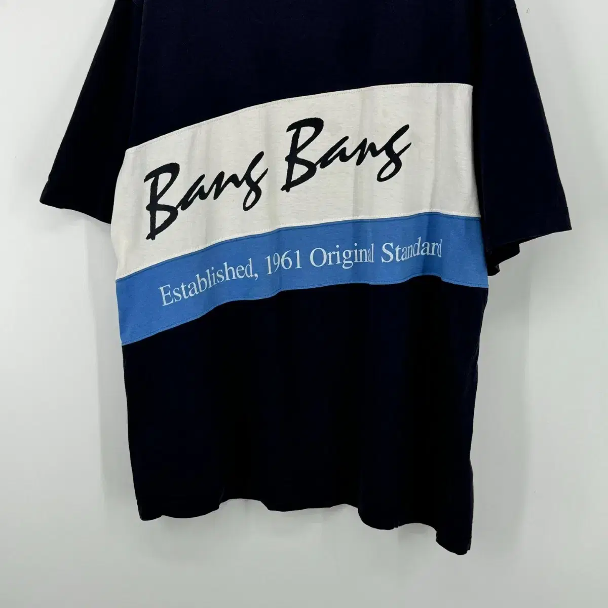 뱅뱅 프린팅 반팔 티셔츠 (105 size / NAVY)