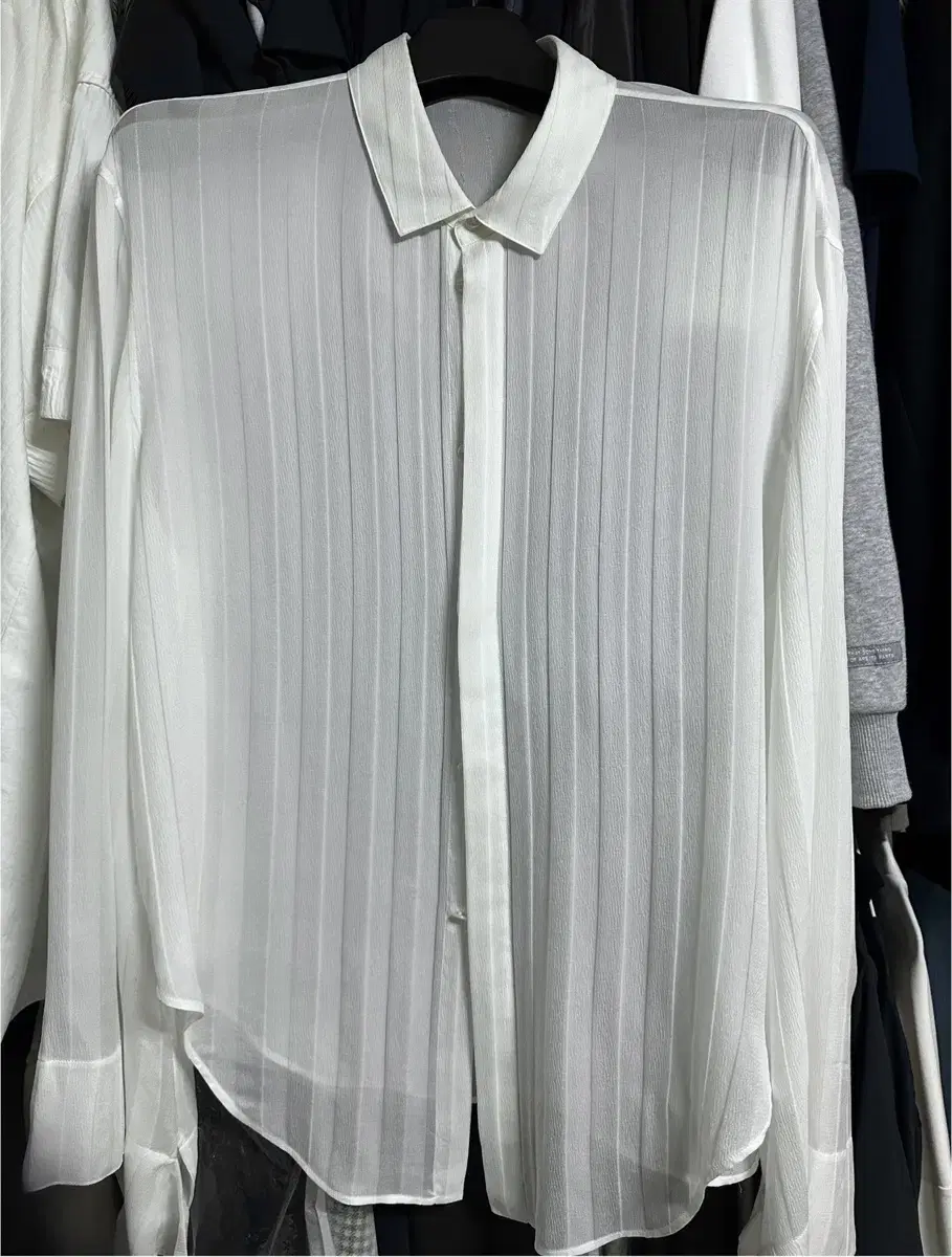 Genuine) 23SS Saint Laurent Silk Striped Shirt for Men. size:40