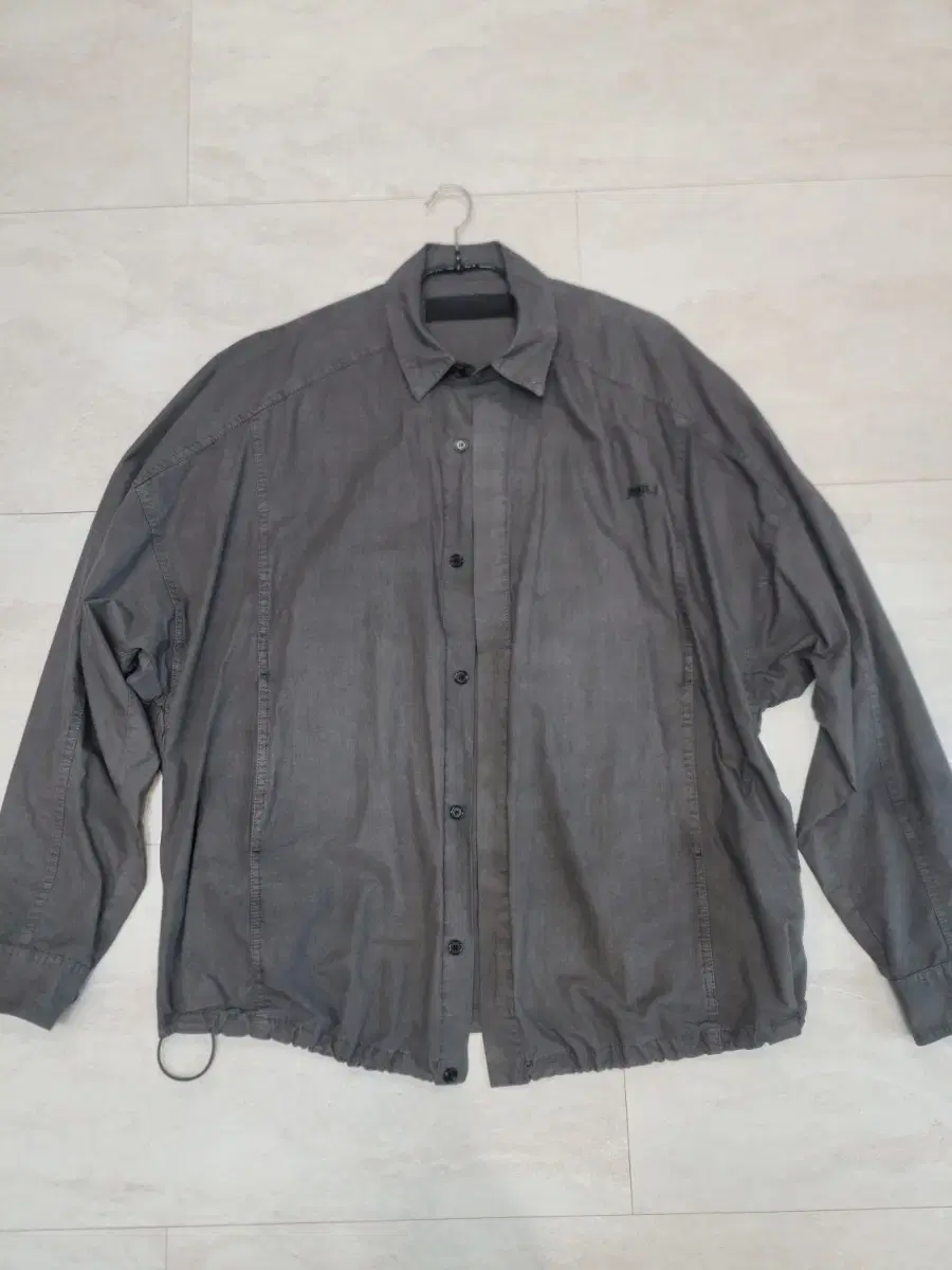 Junji Garment Dying String Coach Shirt Gray 44