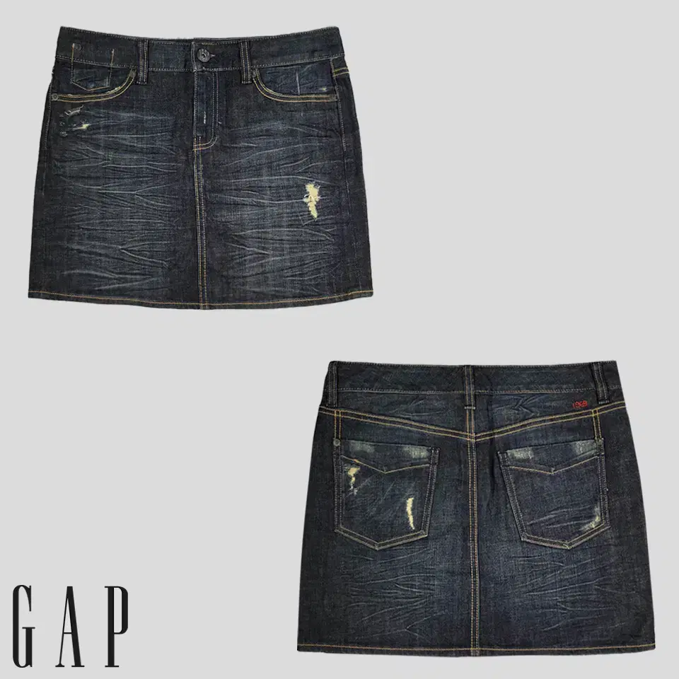 GAP Gap Jin Blue Washed Detroit Damage Y2K Rock Chic Punk Hline Minis