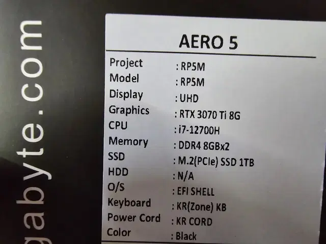 게이밍 노트북 기가바이트 AERO 5 XE4 OLED