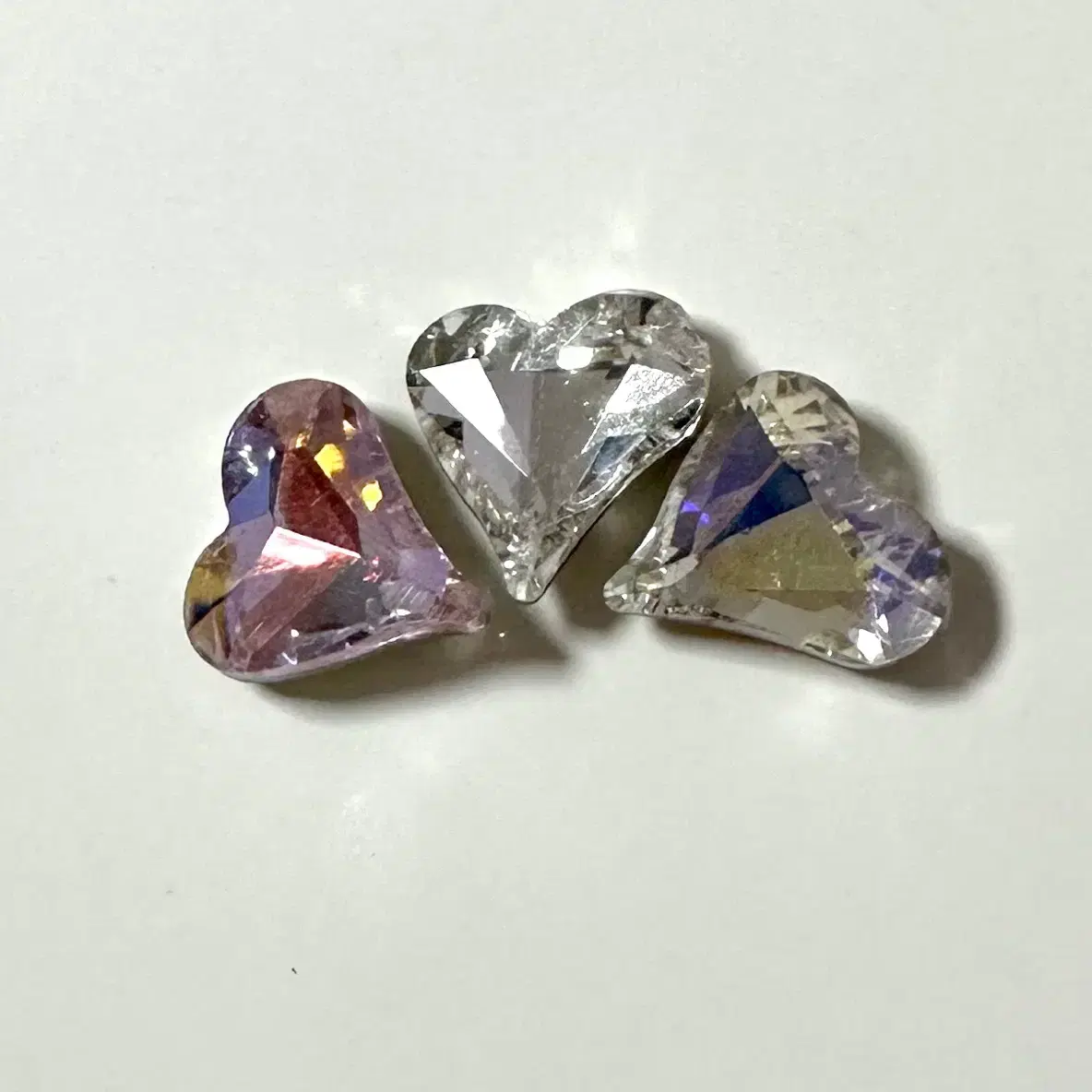 3개 500 3색상 12x13mm 하트 네일 파츠 네일 스톤