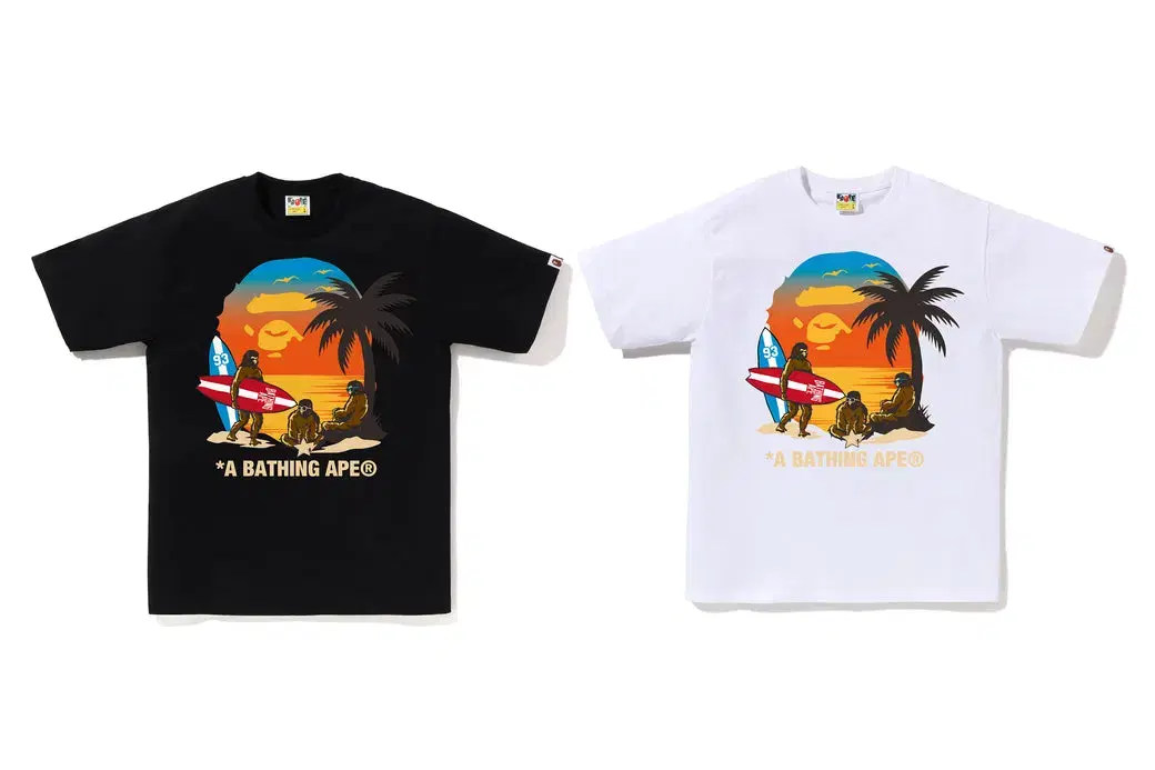 [Overseas] Vape Sunset Beach Ape Head Short Sleeve T-Shirt 24SS