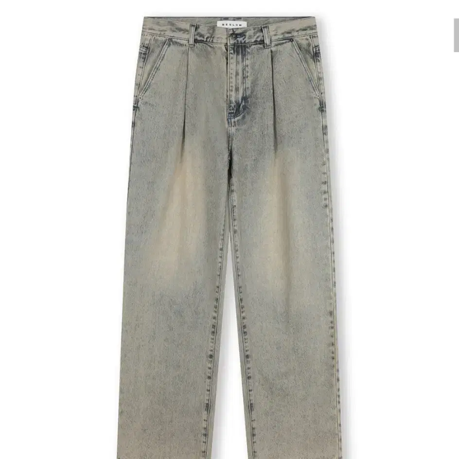 비슬로우 WASHED ONE TUCK DENIM PANTS SAnd