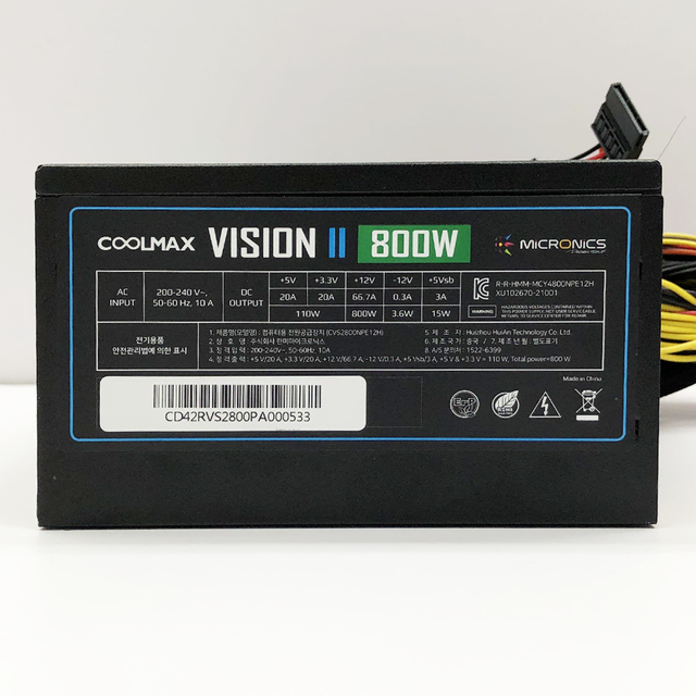 무상28년 10월) 마이크로닉스 COOLMAX VISION II 800W