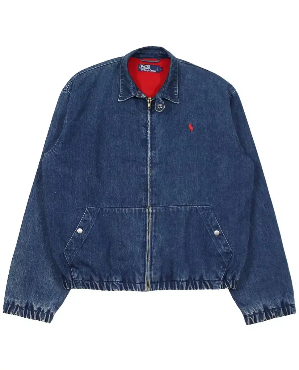 1990s Polo Ralph Lauren Denim Harrington Jacket Bayport Bomber Vintage