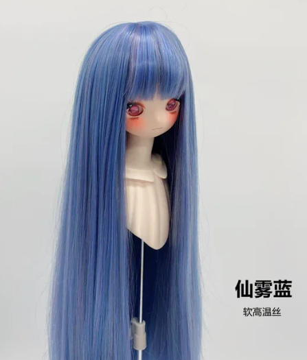 BJD doll 1/6 for 6-7 inch navy blue wigs