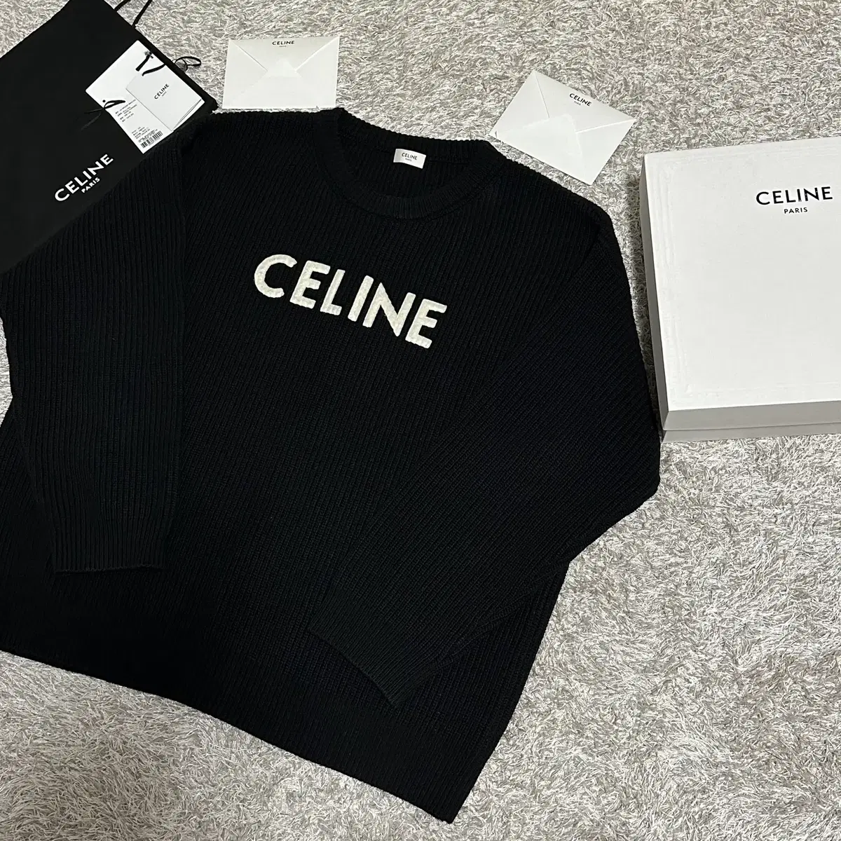 [RIO] Seline Ribbed Wool Logo Knit