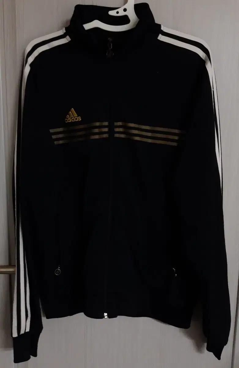 Adidas Black and White Black Track Top Jersey Zip Up 100/L