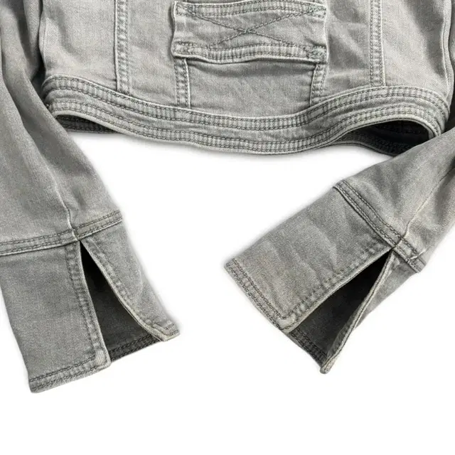 vintage stonewashed cropped denim jacket