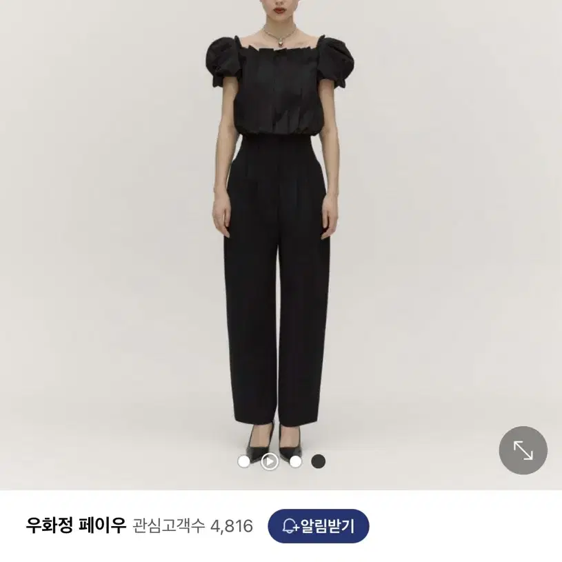 페이우 핸드 플리츠 블라우스 블랙 S 새상품