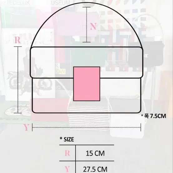 린스튜디오 업사이클링 헤링본 바게트백