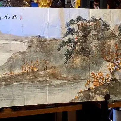 동양화 산수풍경 현판 그림