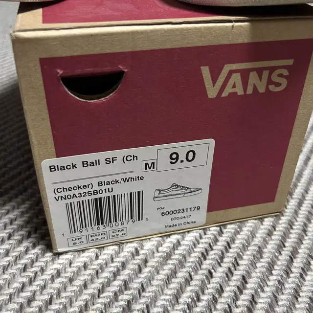 [ 270mm ] Vans 반스 체커보드 블랙볼 스니커즈