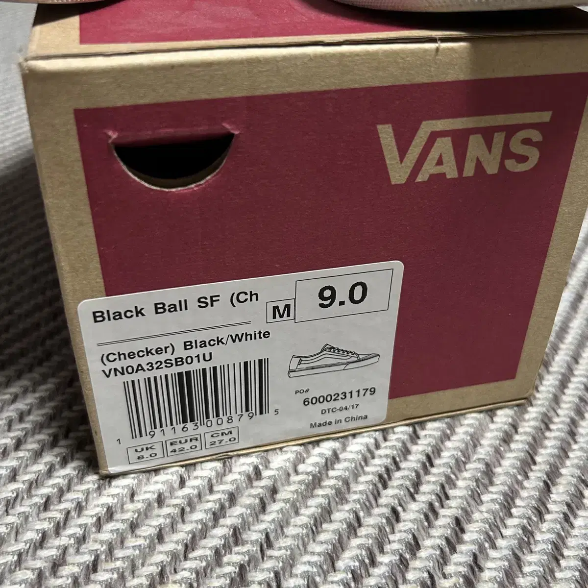 [ 270mm ] Vans 반스 체커보드 블랙볼 스니커즈