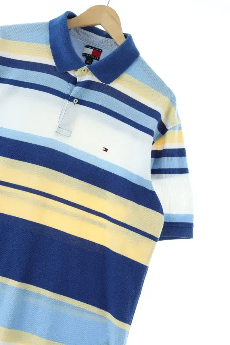 (L) Tommy Hilfiger Vahn kara T-shirt Stripe Amekazi Loose Fit-DF71