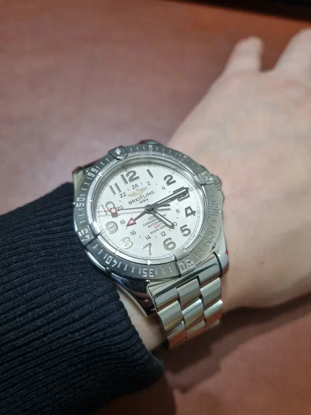 브라이틀링 구형 콜트gmt 41mm a32350 샴페인판 오토매틱