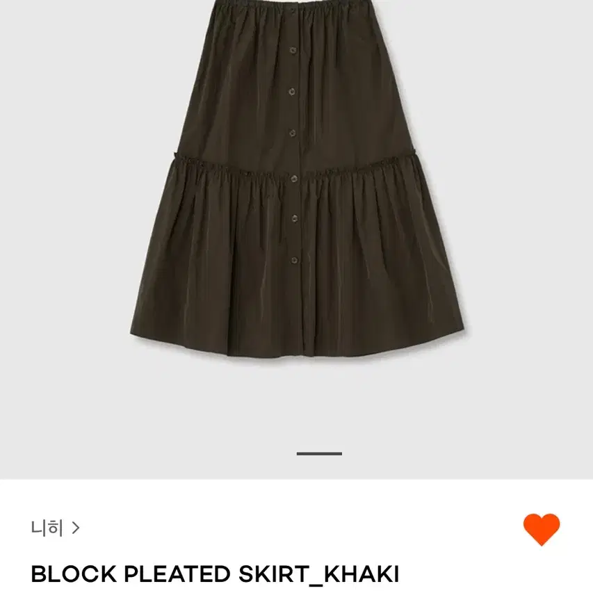 니히 스커트 (Block plated skirt khaki)