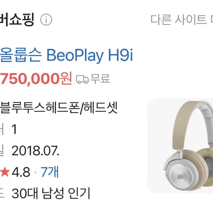 뱅앤올룹슨 BeoPlay Hgi 헤드셋