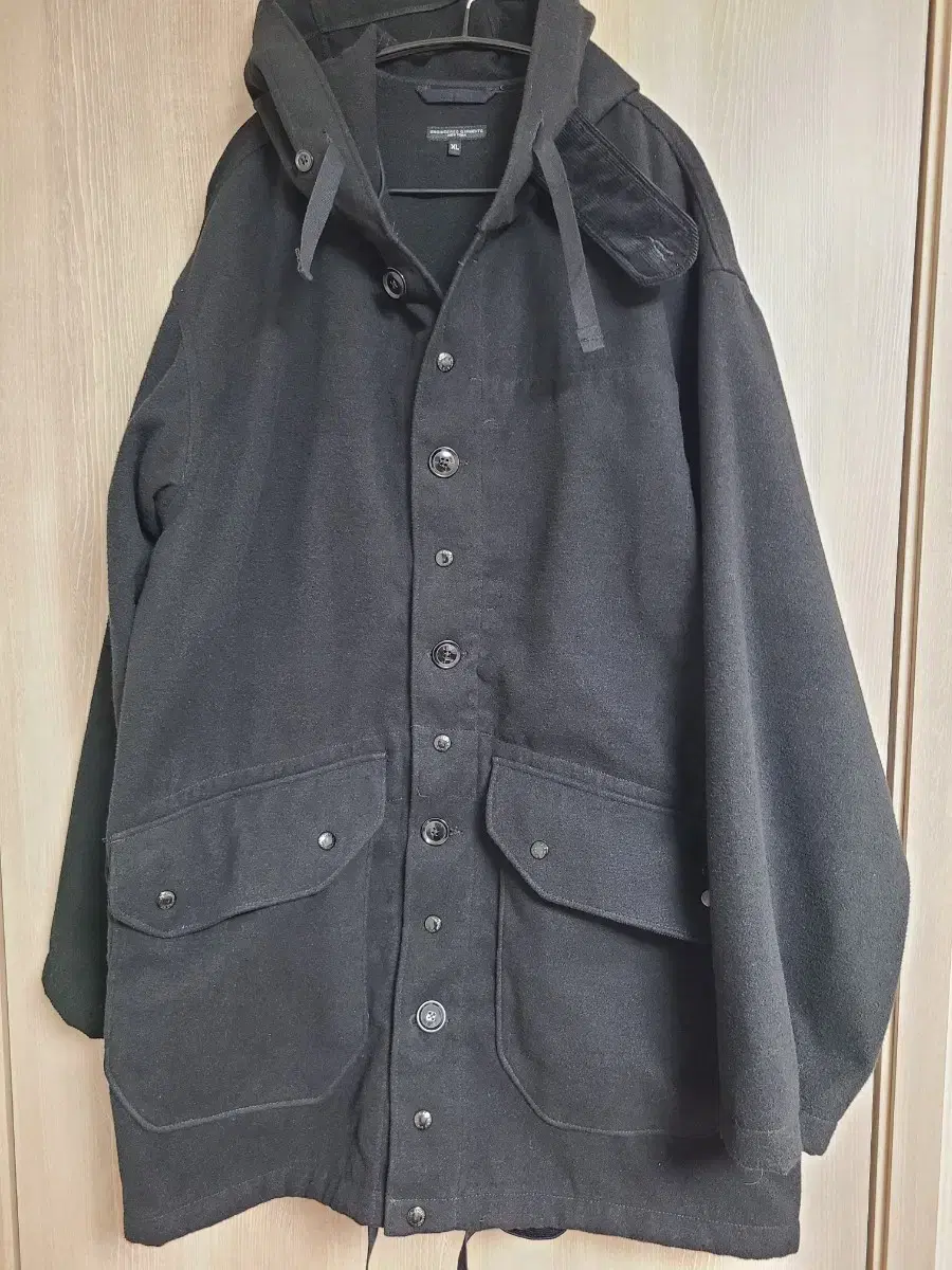 Engineeredgarments Black Medicine Parka XL Faux Melton