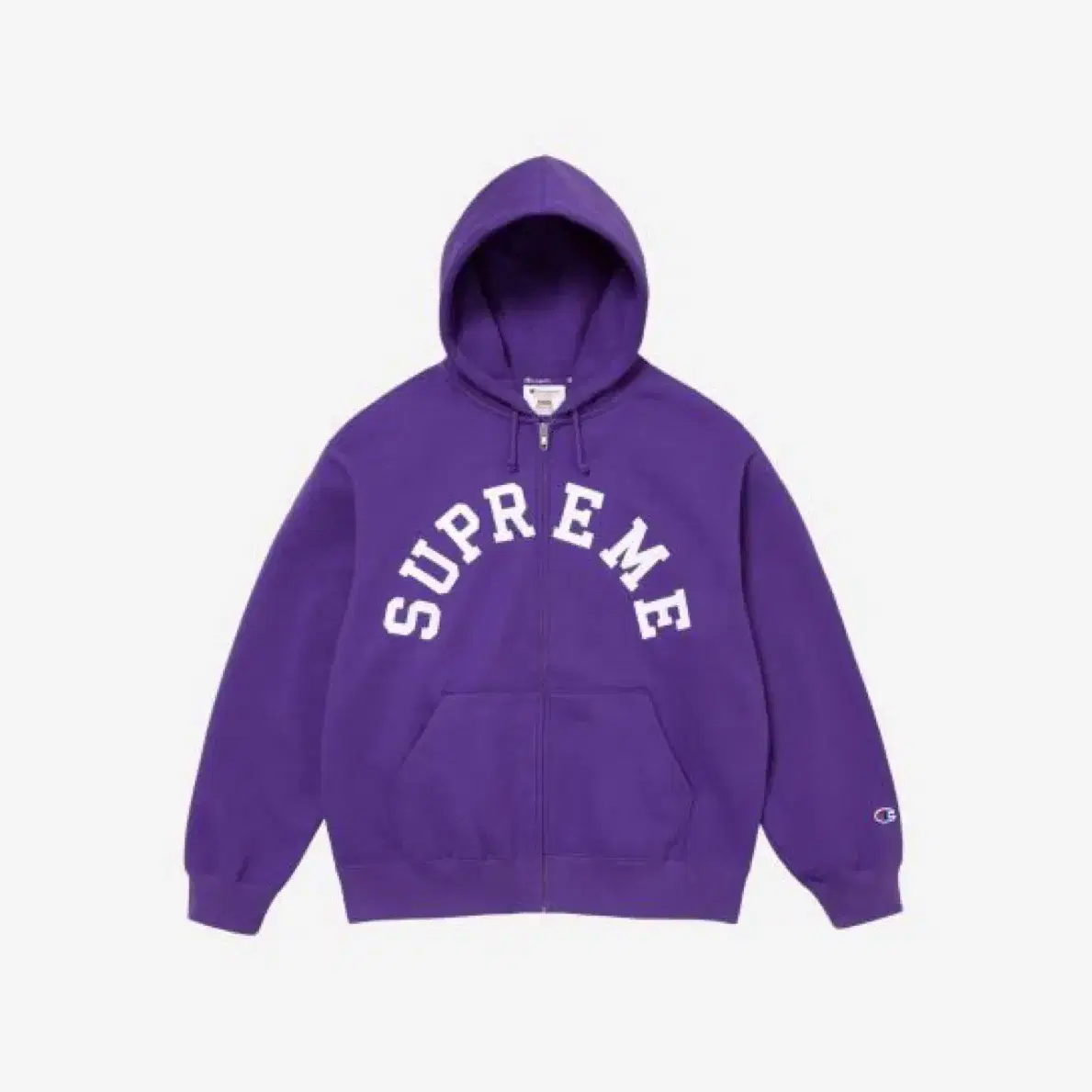 슈프림X챔피온  Zip Up Hooded Sweatshirt Purple