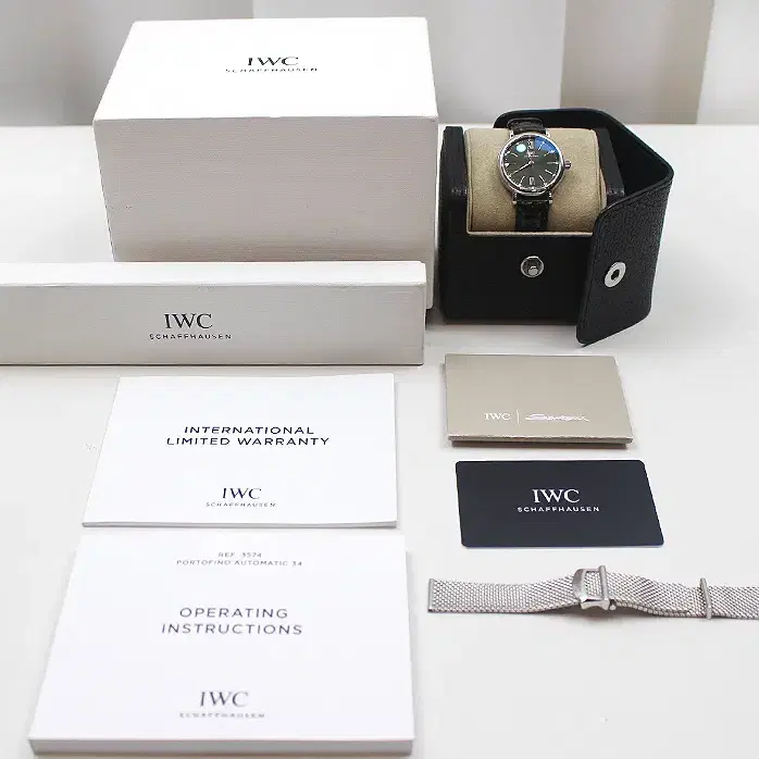 IWC 포르투피노 다이아 10P 스틸 시계 그린 34MM IW357405