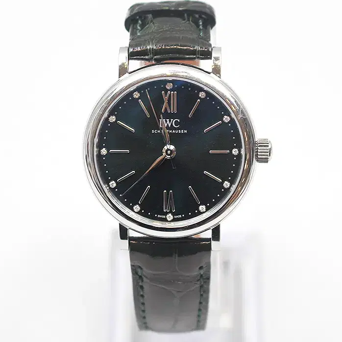 IWC 포르투피노 다이아 10P 스틸 시계 그린 34MM IW357405