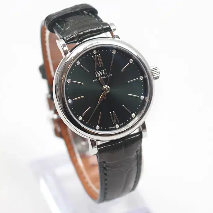 IWC 포르투피노 다이아 10P 스틸 시계 그린 34MM IW357405