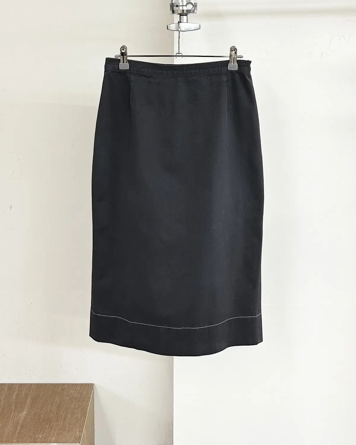 Prada Charcoal denim and cotton long skirt