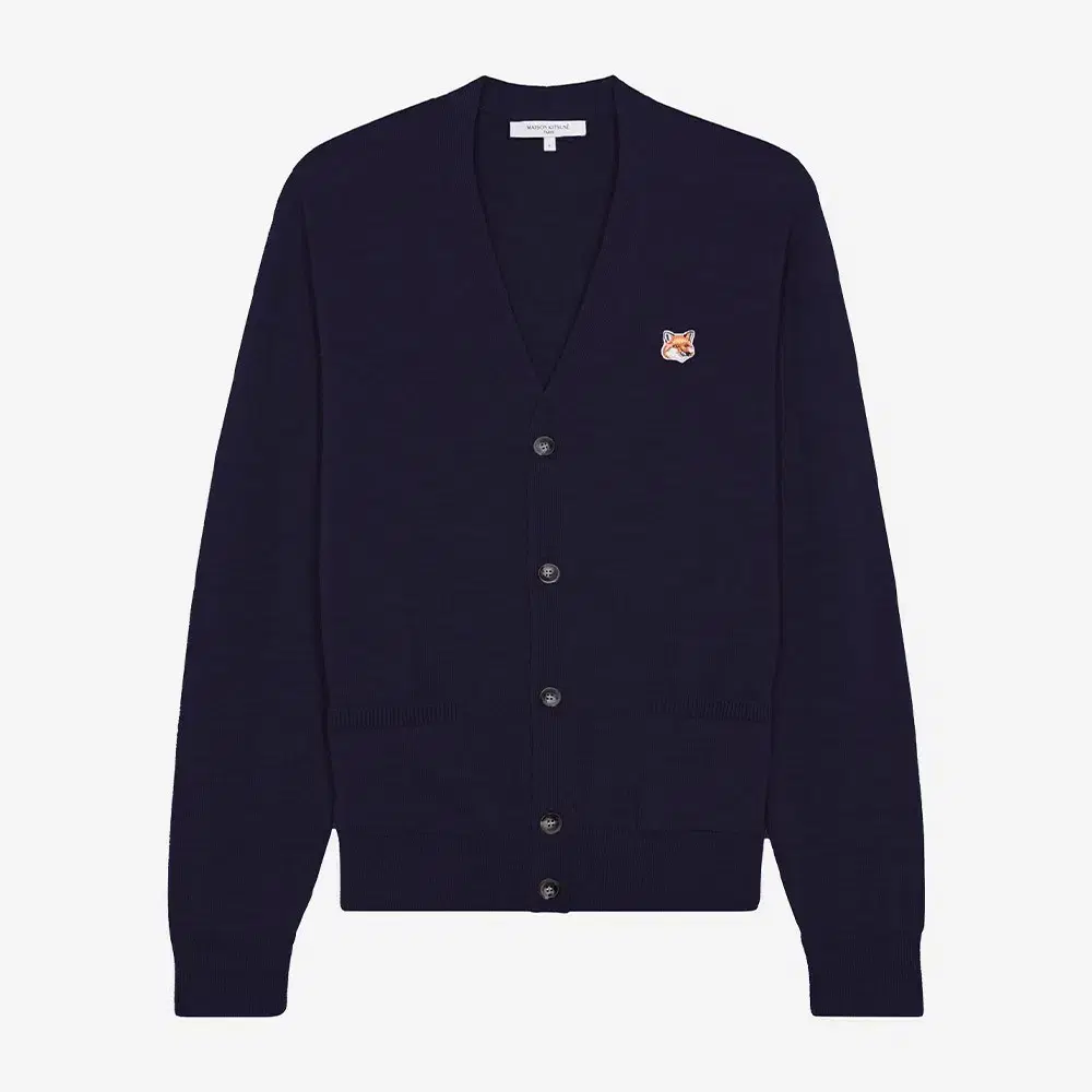 Maison Kitsune Foxhead Wool Cardigan Navy GU00524