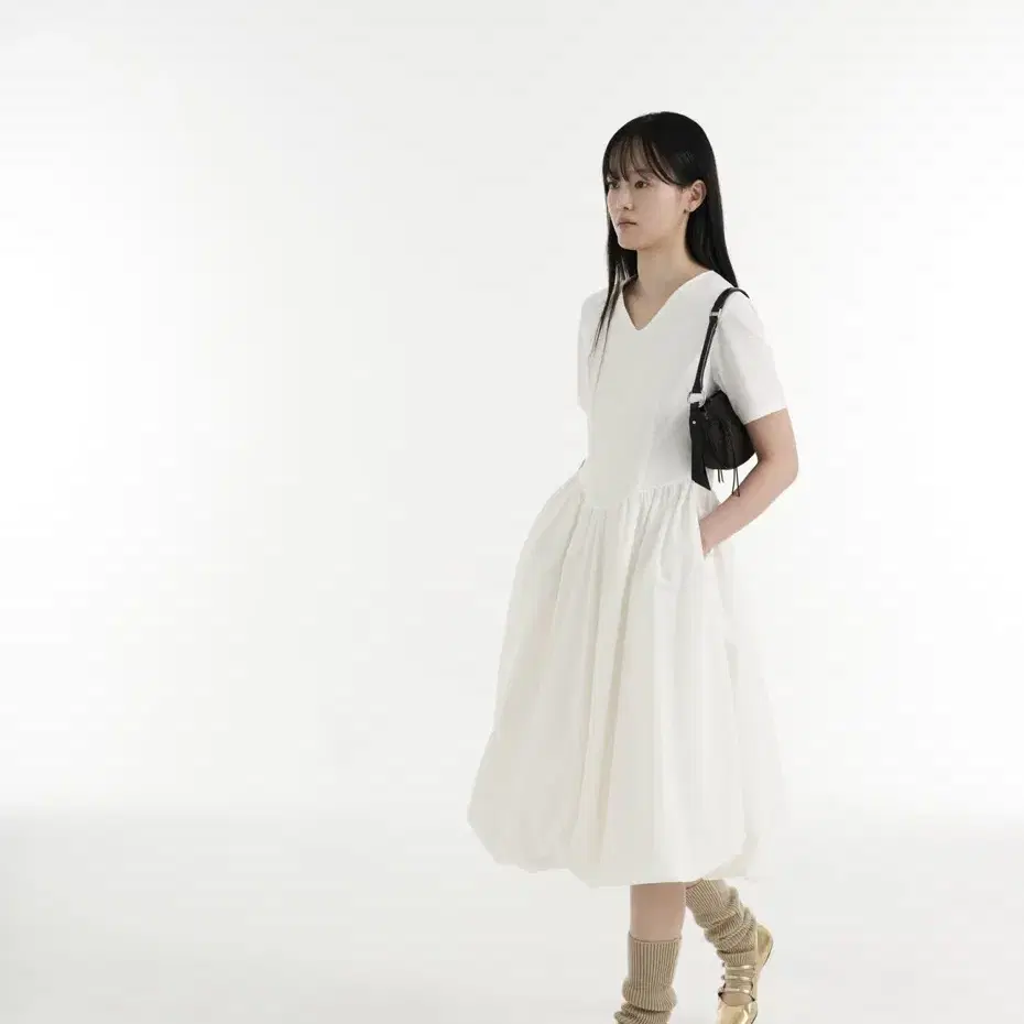 PPB 피피비 Volume Half Sleeve Dress (Ivory)