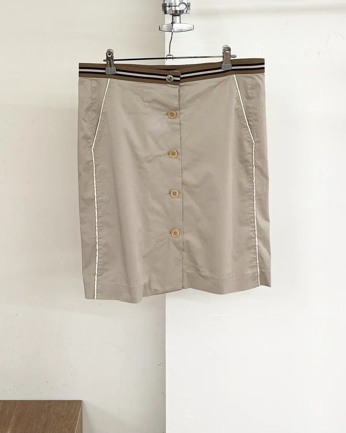 Prada Brown Front Buttoned Midis Skirt