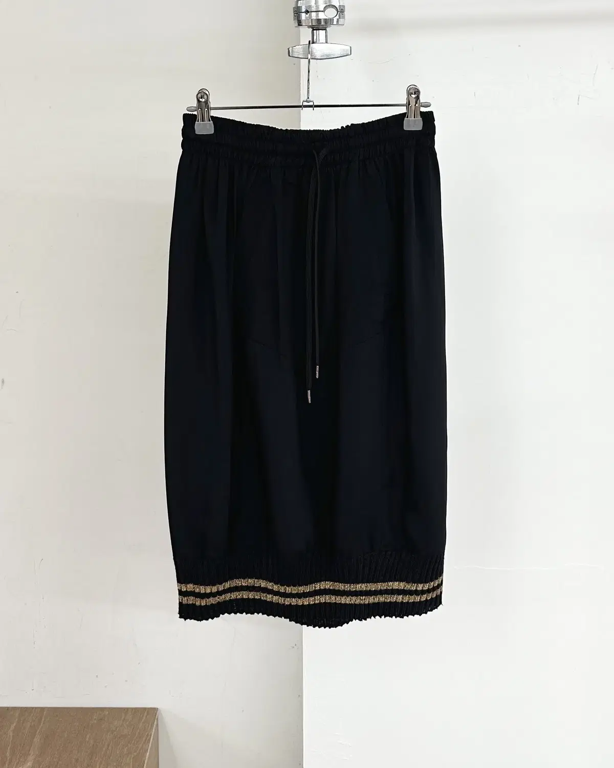 Vivienne Westwood Black Rayon Banded Midi Skirt