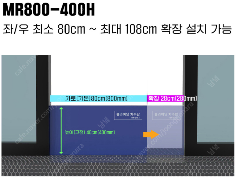 차수판, 차수막, 장마철 침수예방! 가로80Cm~108Cm 가변설치 가능