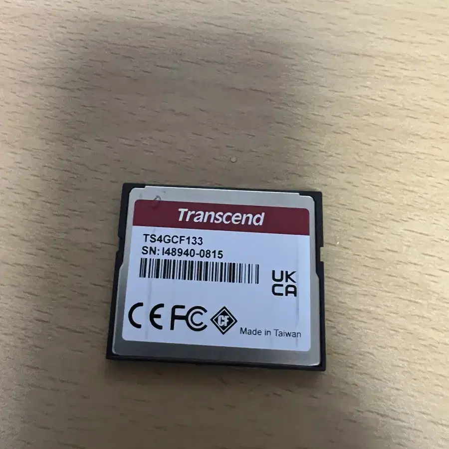 컴팩트 플래시 메모리 4GB Transcend(미사용)