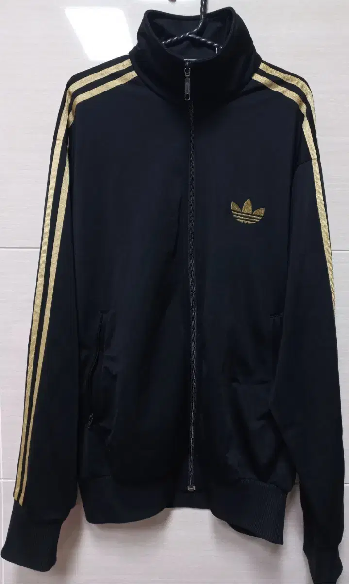 Adidas Firebird Keum Black and Gold Tracktop Jersey Zip Up 110/XXL