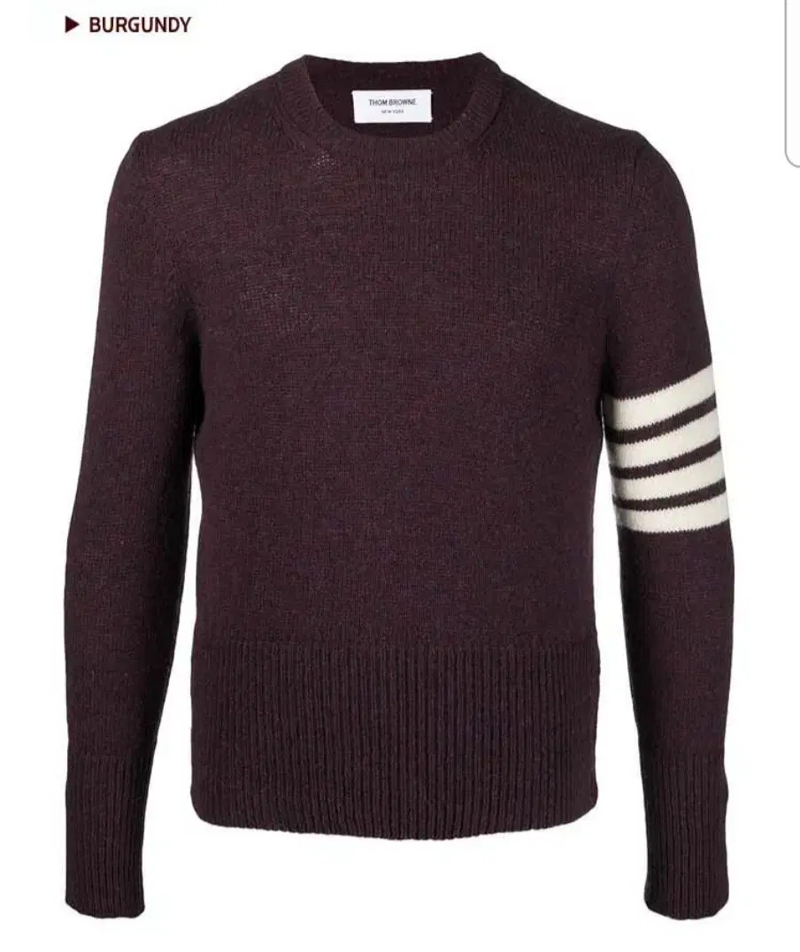 톰브라운 Thombrowne 풀오버 니트 Burgundy 4 Size