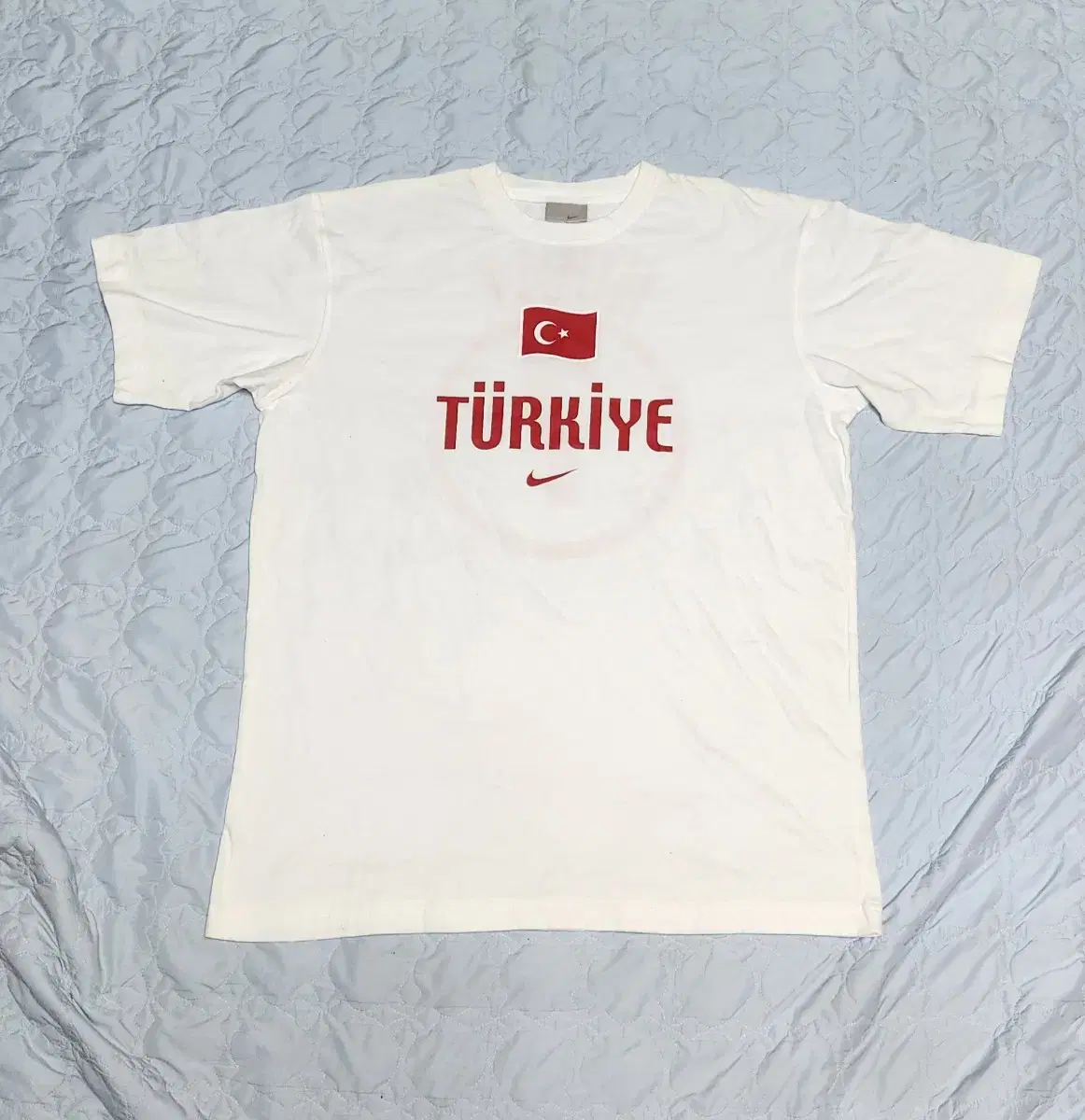 Captain Nike Turkey Big Logo White Overfit Short Sleeve Tee