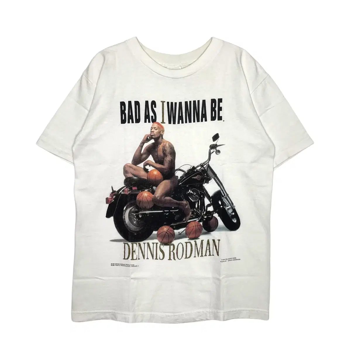 90s 1996 Dennis Rodman Printed Short Sleeve T-Shirt