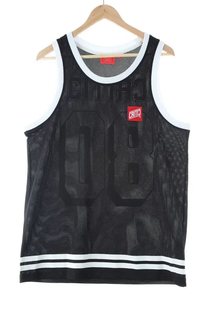 (L) Critic Basketball Sleeveless Black Mesh Old School Min - E05B