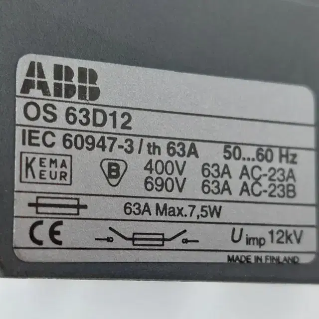 ABB OS32D12 , OS63D12 Switch Fuse