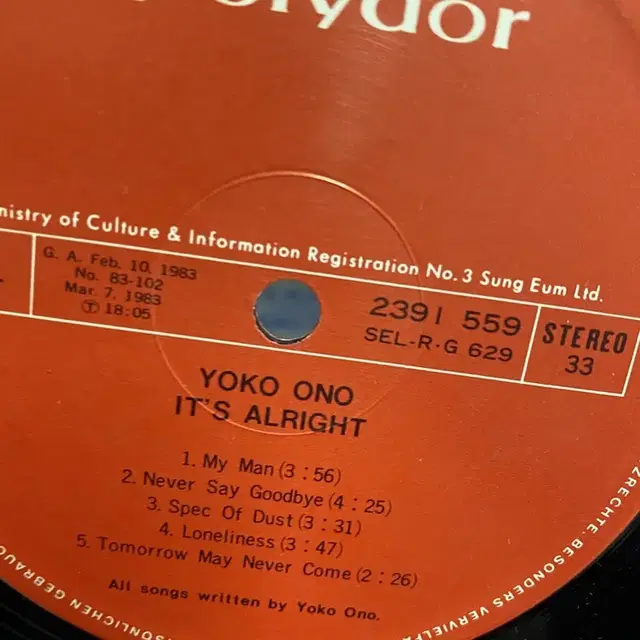 YOKO ONO LP / AA3001