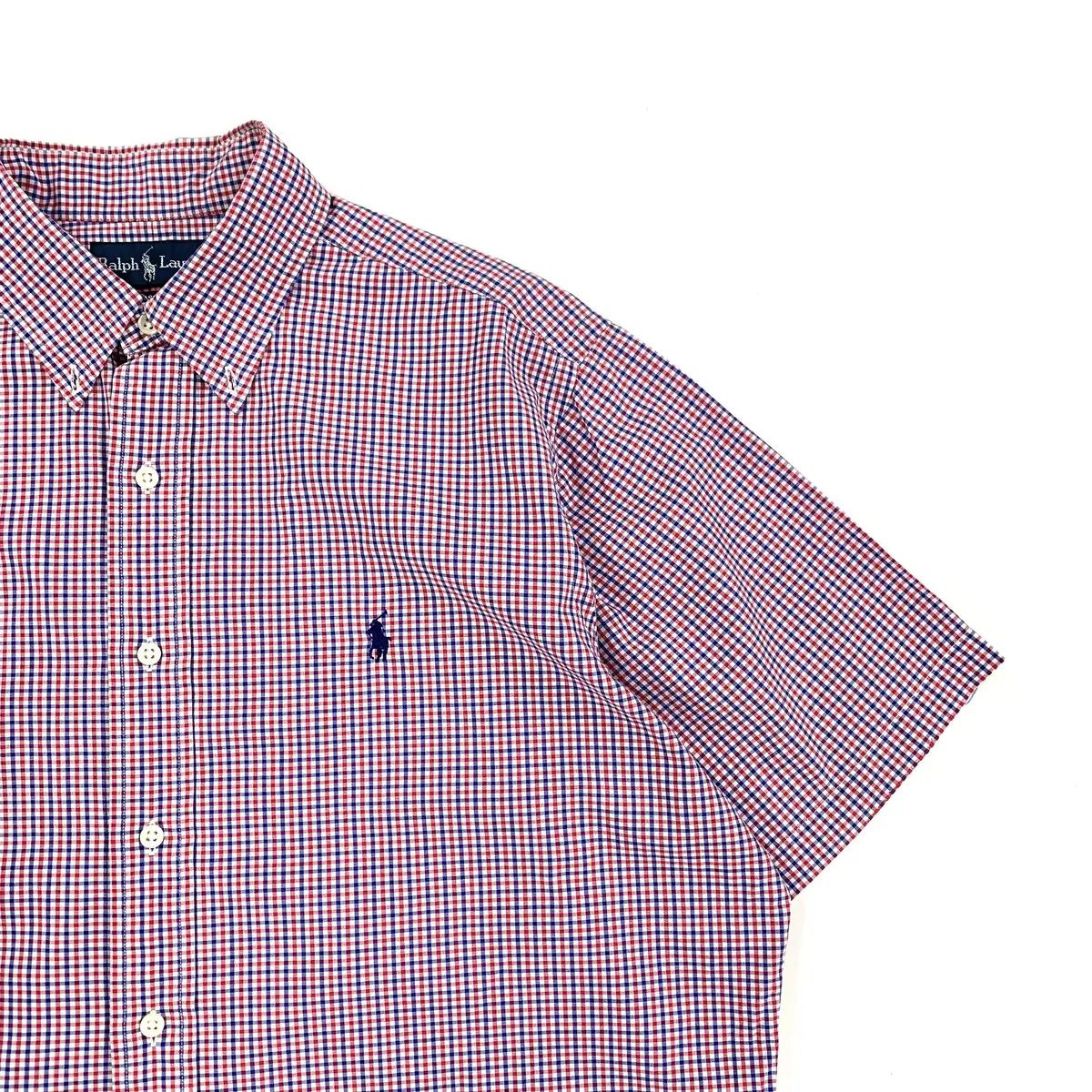 [2XL]Polo bloo Red check short sleeve shirt CK7705