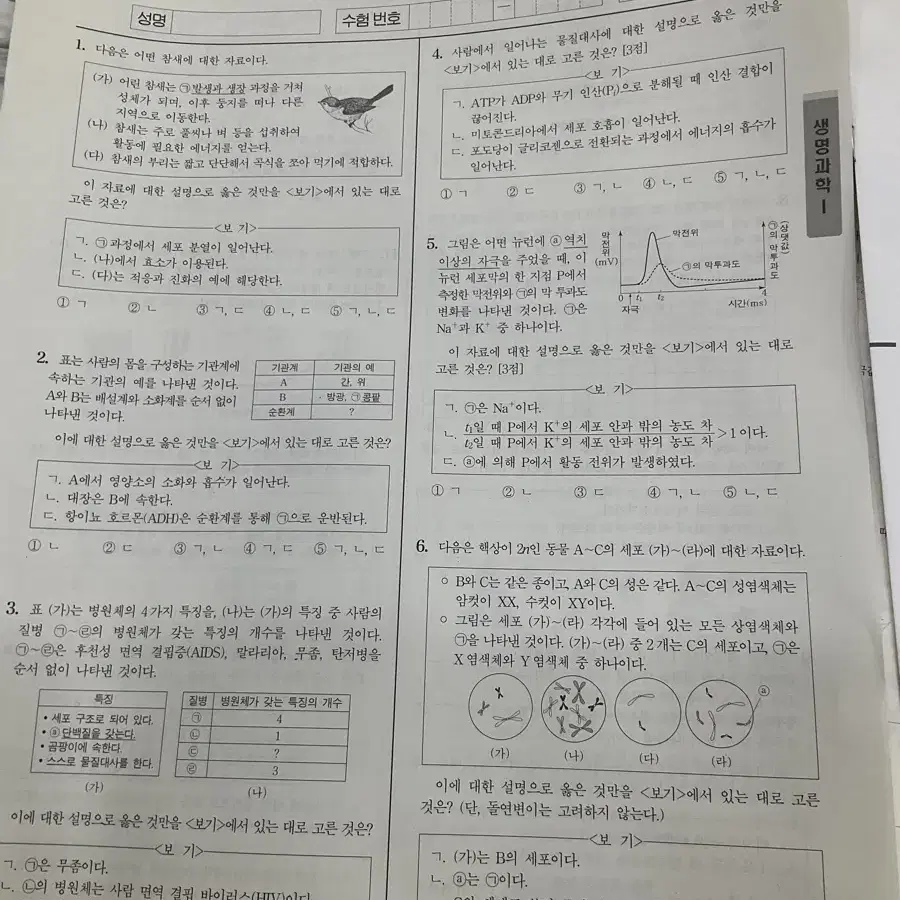 시대인재 2025 생명과학1